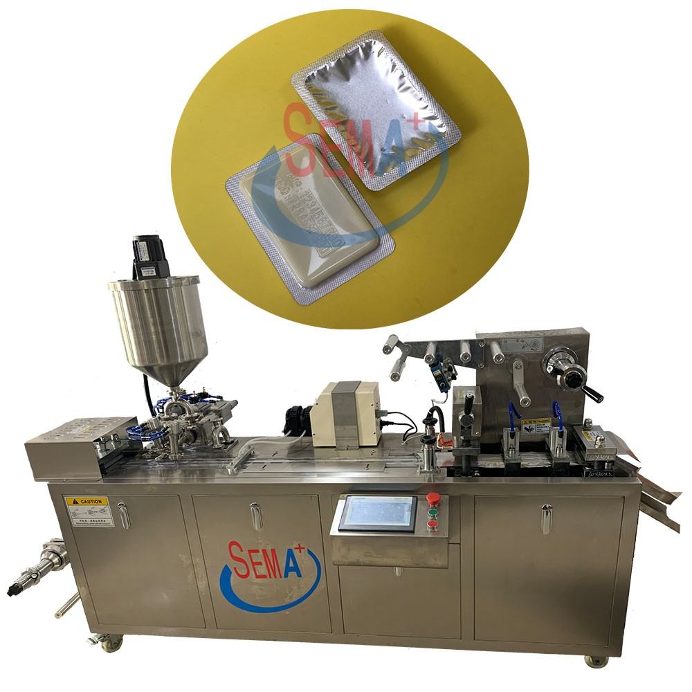 Automatic alu plastic mini blister forming jam filling and sealing machine