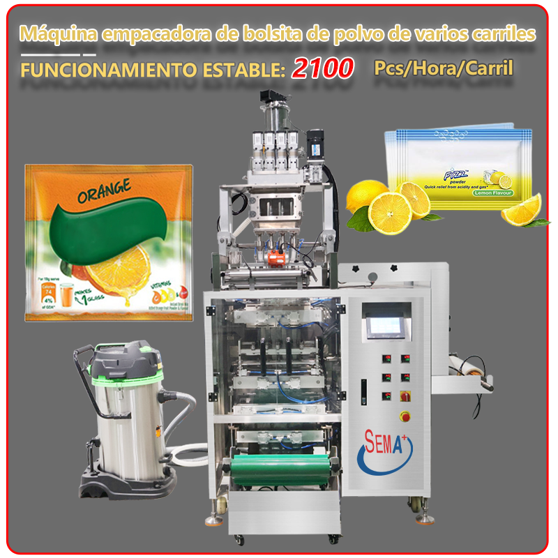 Máquina de embalaje multicapa de 4 pastillas de polvo de proteína de Lactoferrina de azúcar de café en polvo totalmente automática