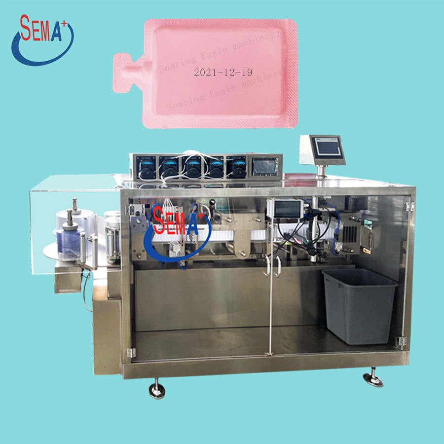 Máquina automática de llenado y embalaje sellado de ampollas de plástico en miniatura de dosis única de líquido en forma de botella de plástico
