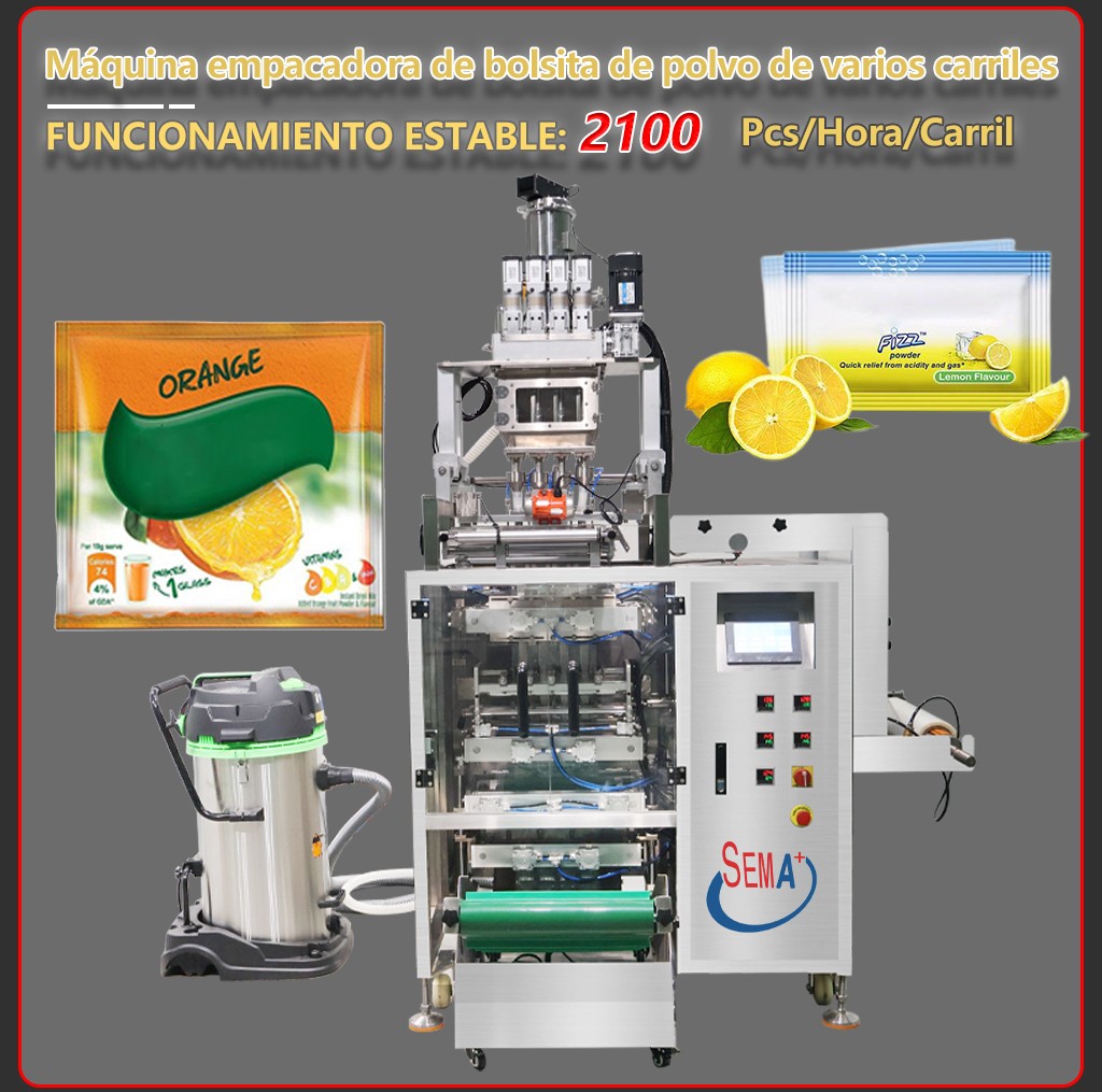 Máquina de embalaje multicapa de 4 pastillas de polvo de proteína de Lactoferrina de azúcar de café en polvo totalmente automática