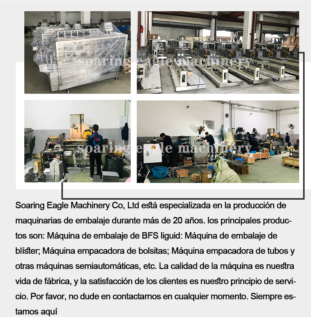 Máquina automática de llenado y embalaje sellado de ampollas de plástico en miniatura de dosis única de líquido en forma de botella de plástico
